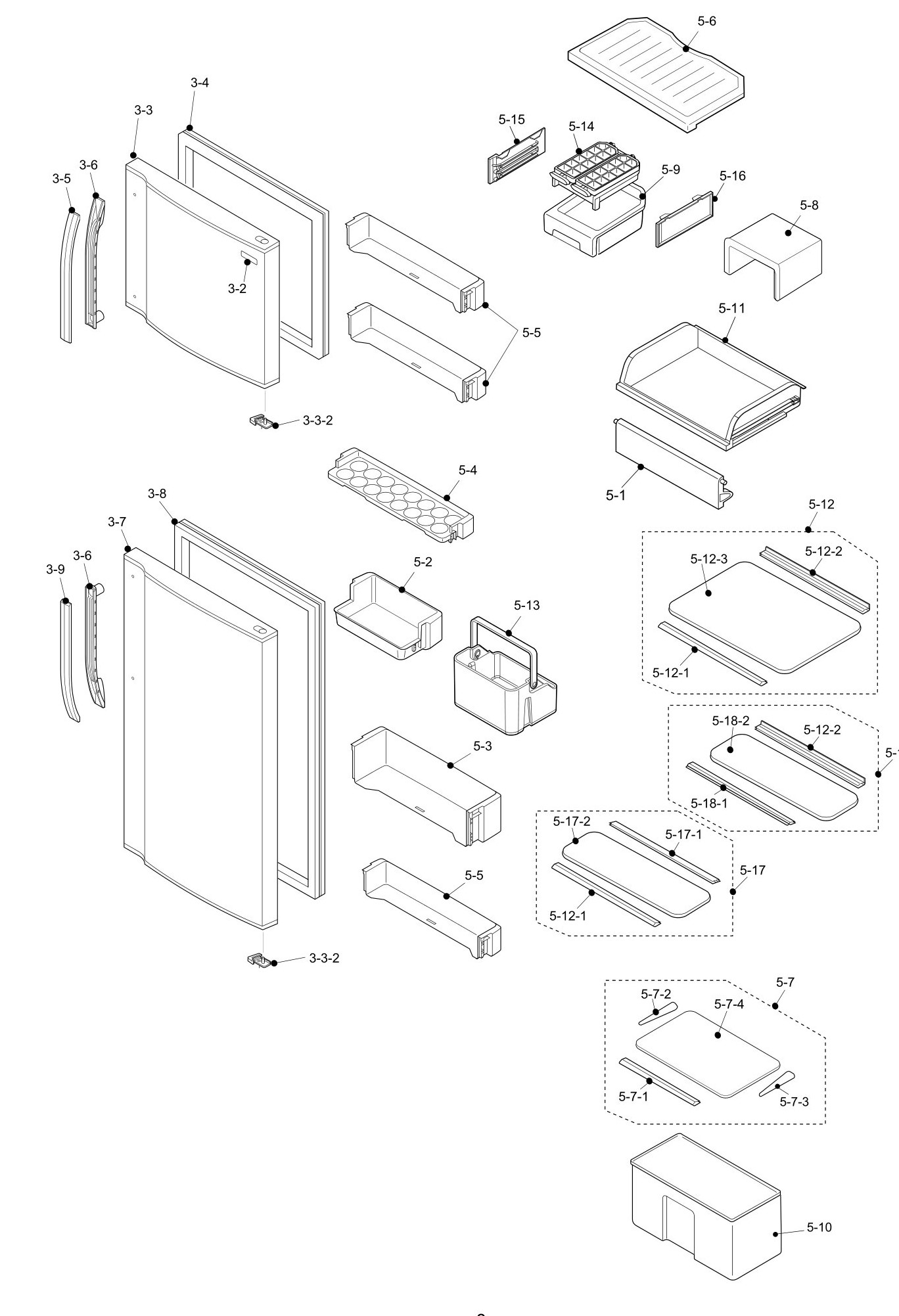 SHARP SJ-300N-SL/BE/WH Запчасти для холодильника