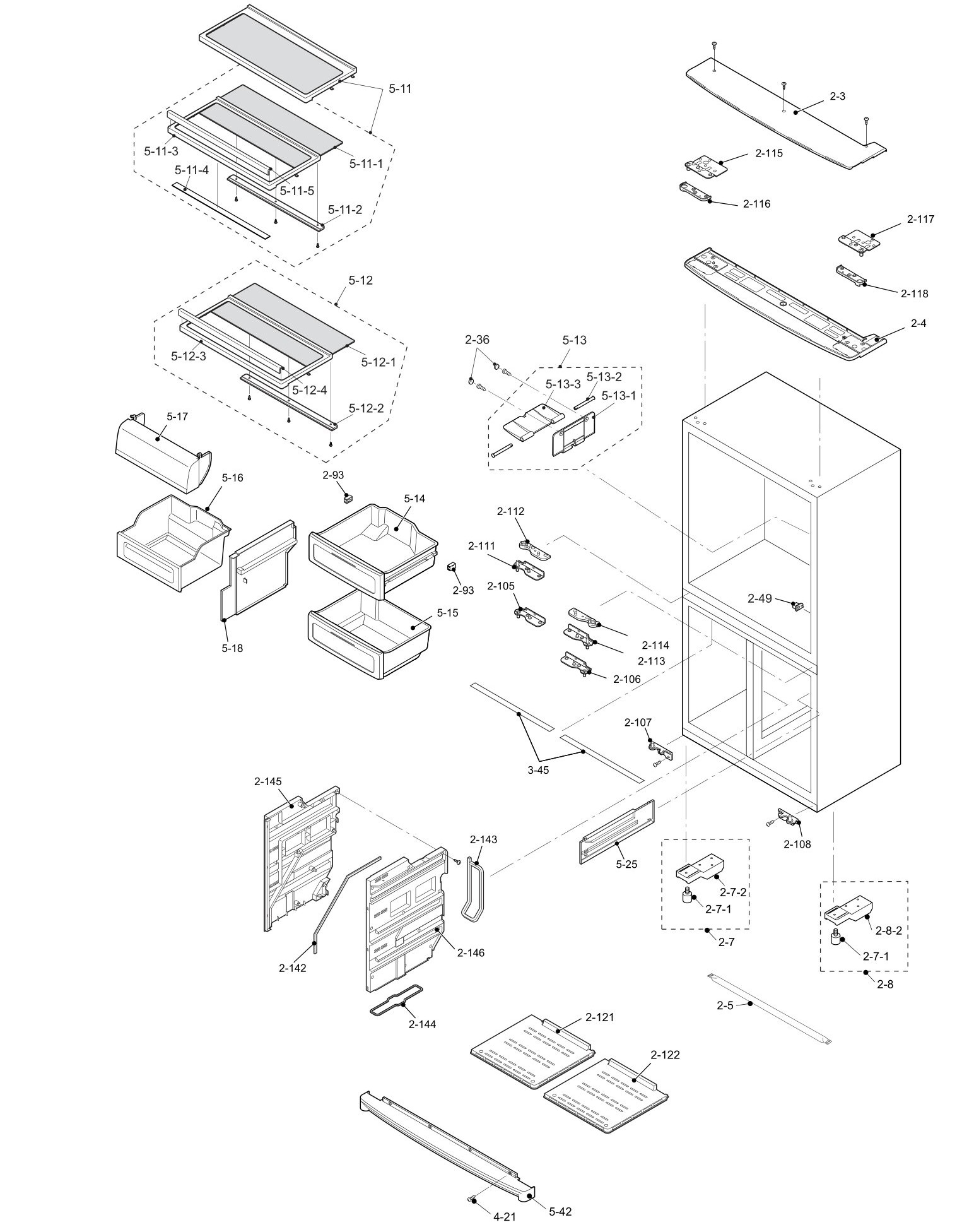 SHARP SJ-F73SP-SL/BK Запчасти для холодильника