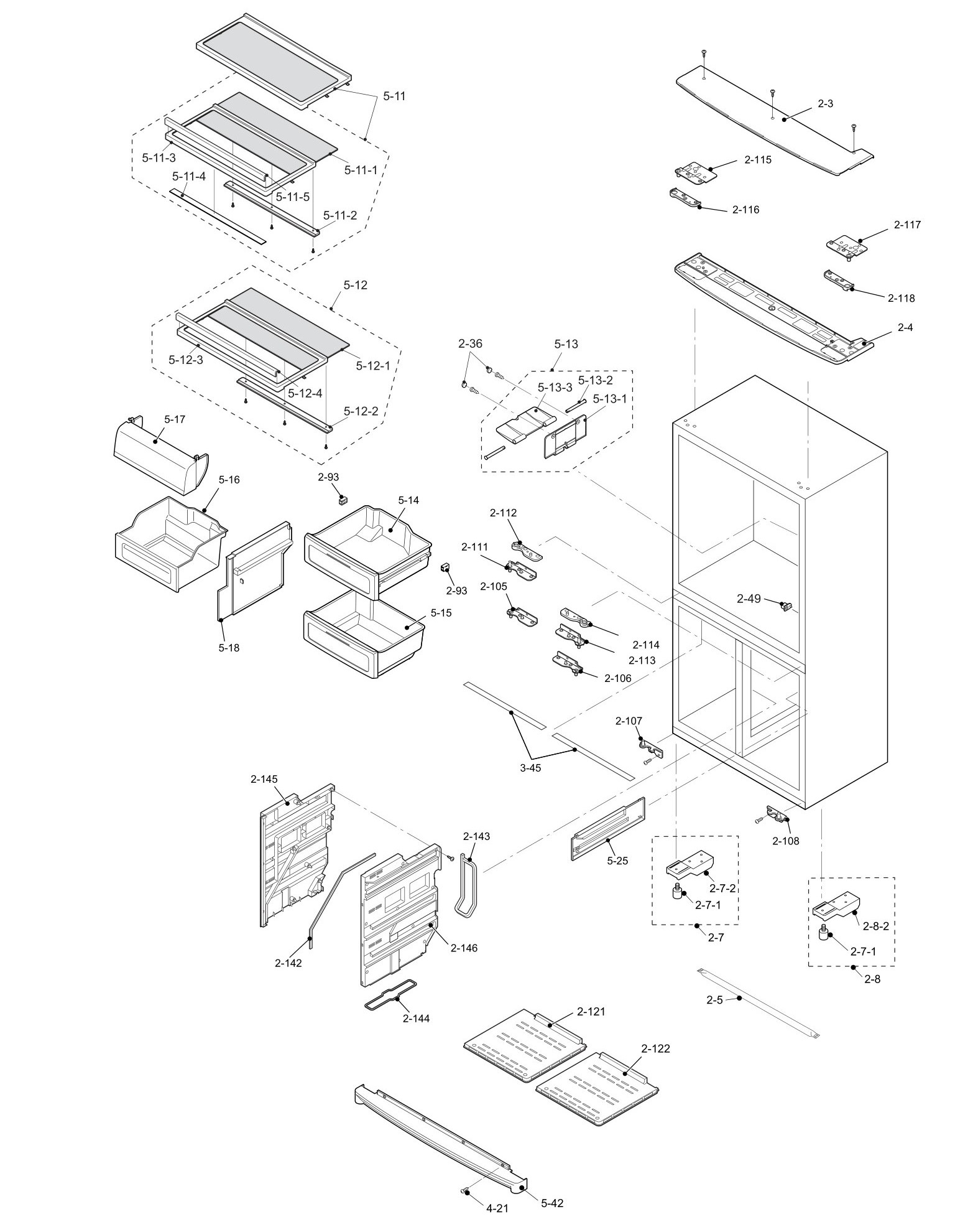 SHARP SJ-F91SP-SL/BK Запчасти для холодильника