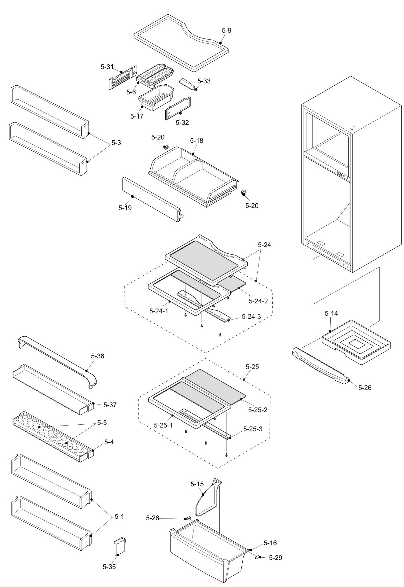 SHARP SJ-P641N-BE/GR/SL Запчасти для холодильника