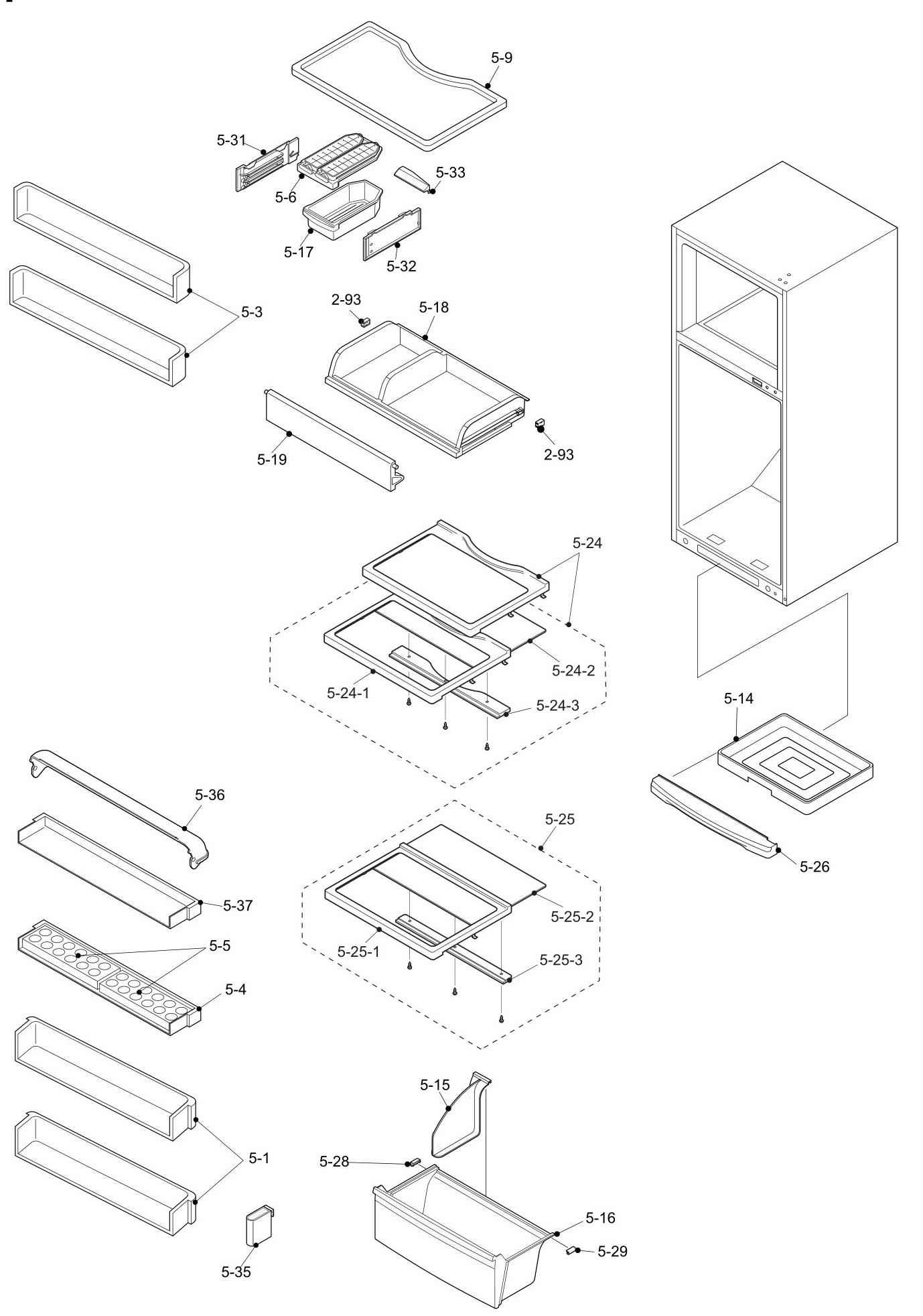 SHARP SJ-P642N-BE/GR/SL Запчасти для холодильника