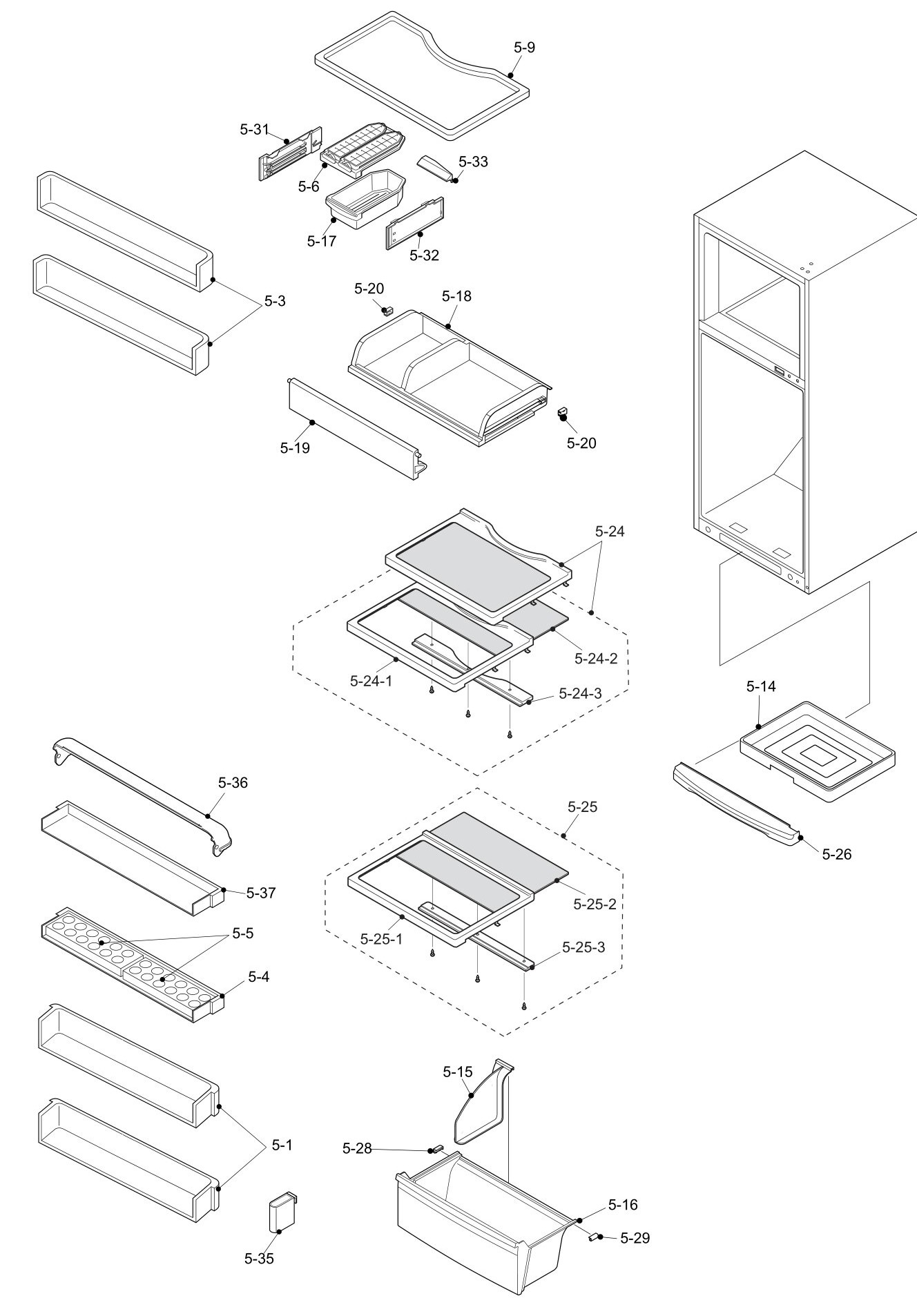 SHARP SJ-P691N-BE/GR/SL Запчасти для холодильника