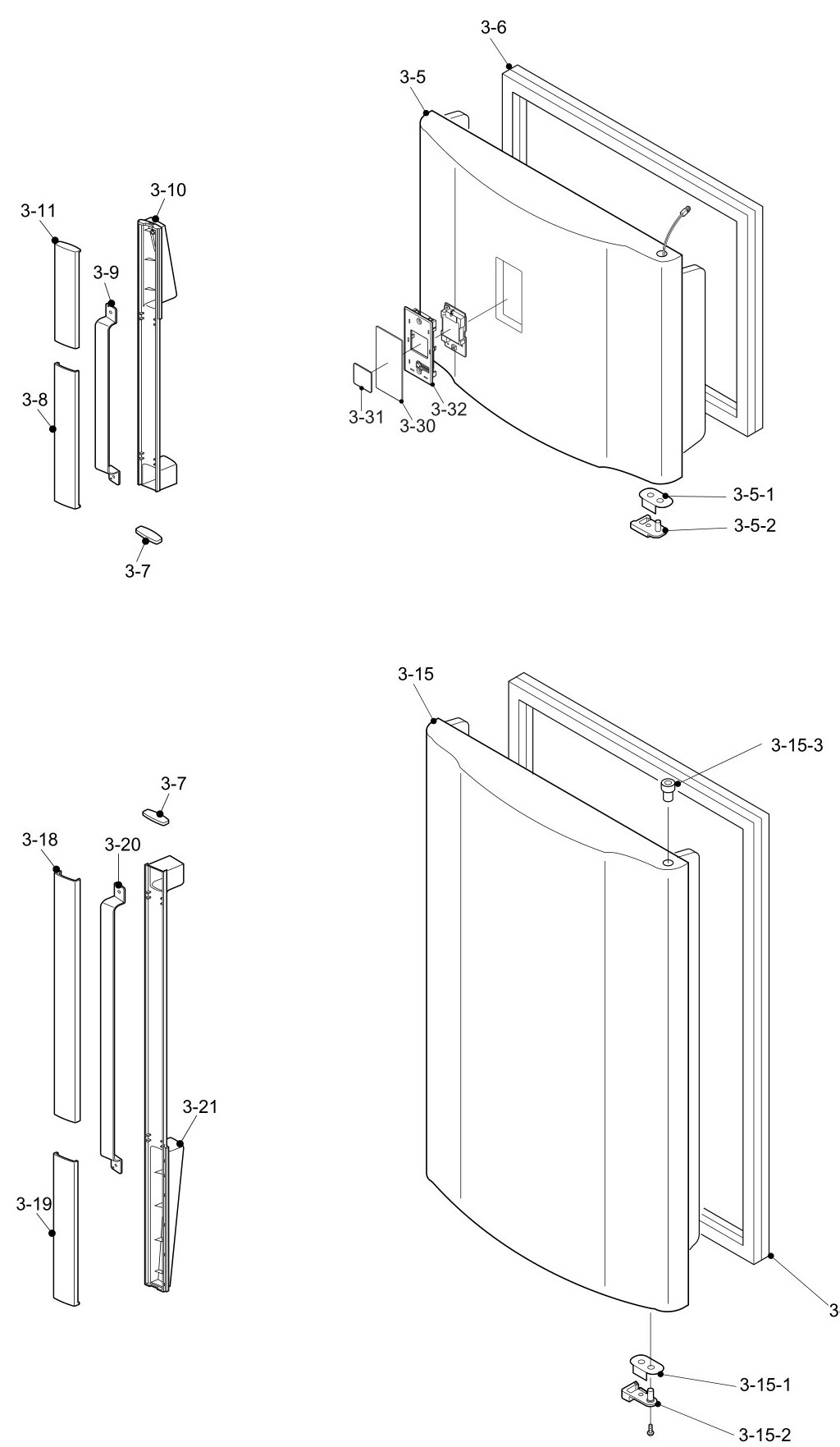 SHARP SJ-P691N-BE/GR/SL Запчасти для холодильника