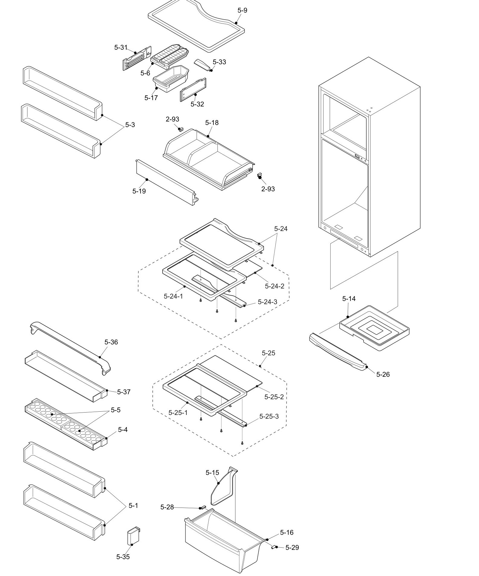 SHARP SJ-P692N-BE/GR/SL Запчасти для холодильника