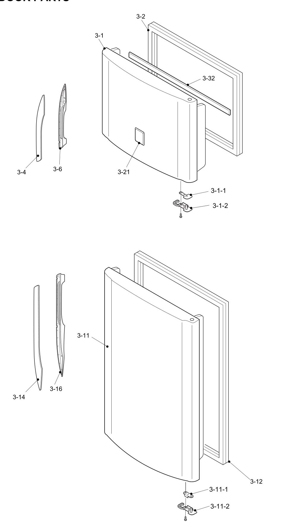 SHARP SJ-T361R-SL/BE/WH Запчасти для холодильника