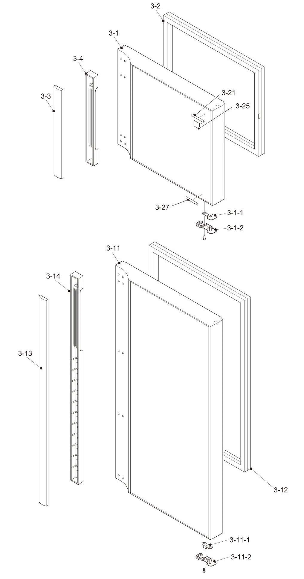 SHARP SJ-XP59PG-BK/SL Запчасти для холодильника