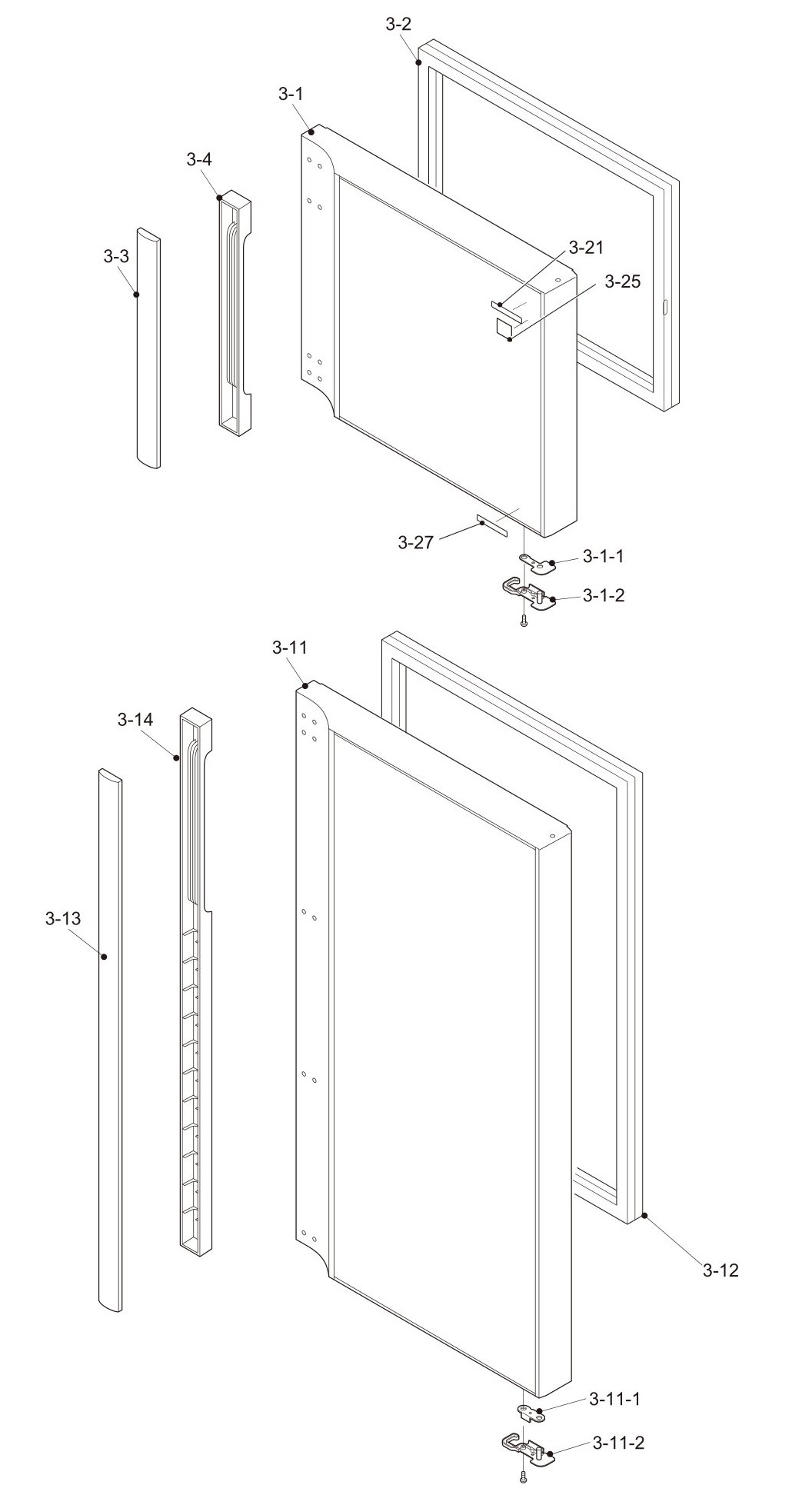 SHARP SJ-XE59PM-BE/BK/SL Запчасти для холодильника