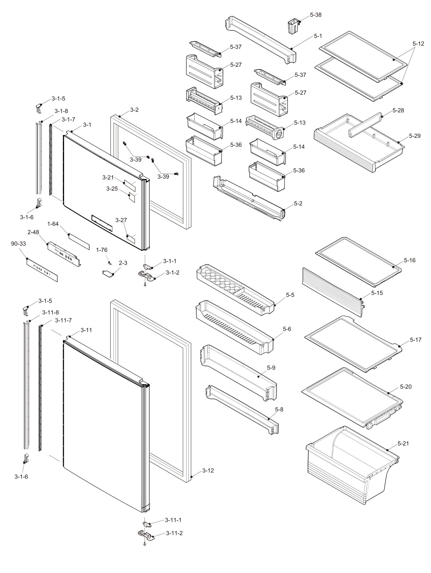 SHARP SJ-XG60PG-BK/SL Запчасти для холодильника