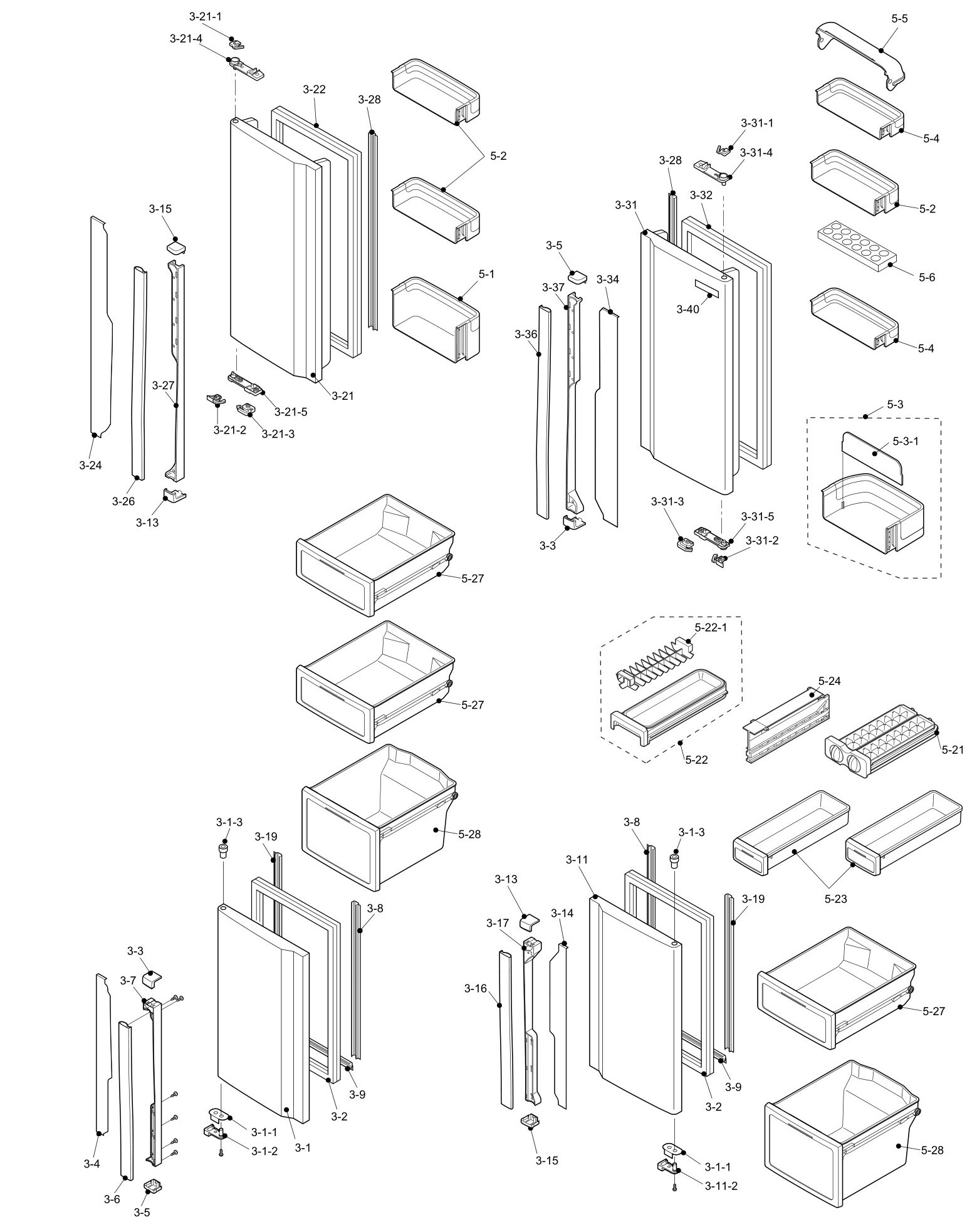 SHARP SJ-F77PC-SL Запчасти для холодильника