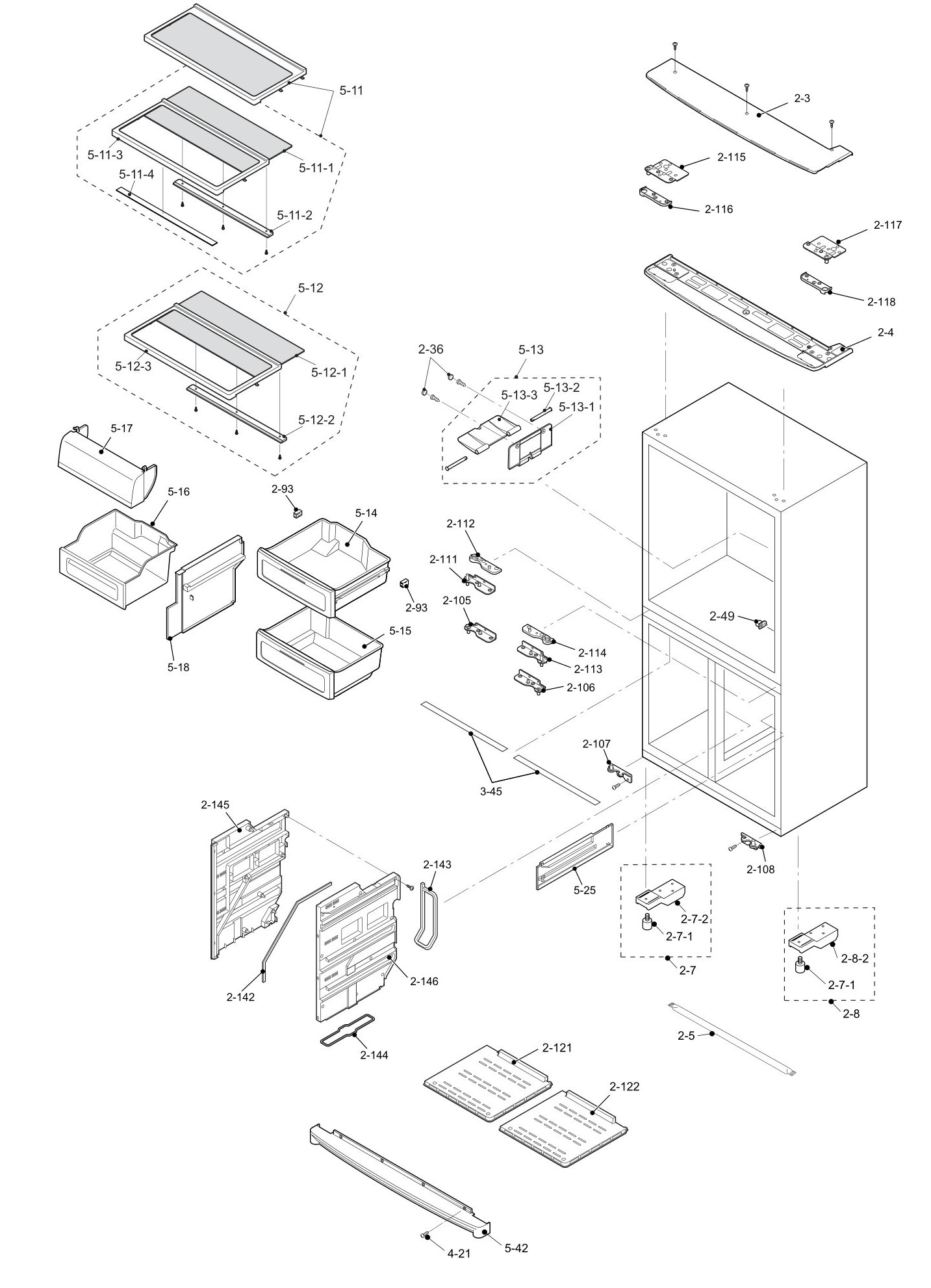 SHARP SJ-F77PC-SL Запчасти для холодильника